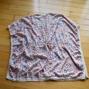 SummerSalt Printed Drawstring Poncho Top Coverup Size L